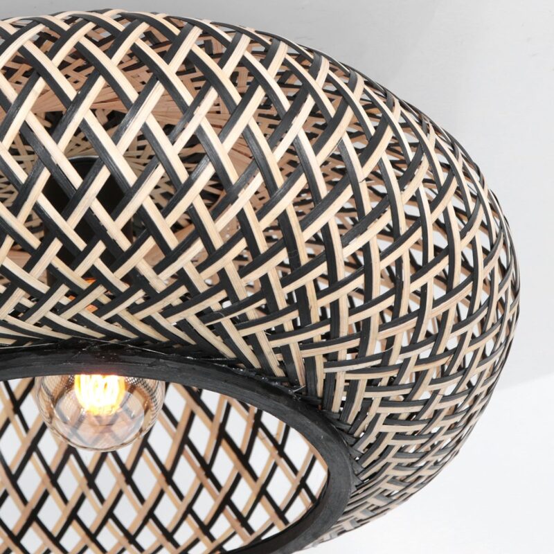 Bamboe houten plafondlamp Maze 3129BE lichtbruin met zwart - Afbeelding 10