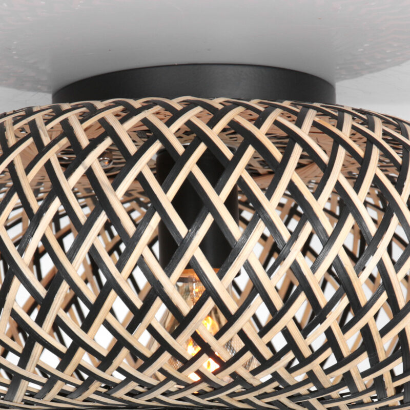 Bamboe houten plafondlamp Maze 3129BE lichtbruin met zwart - Afbeelding 6