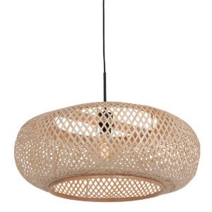 Bamboe met houten hanglamp Maze 7505ZW Zwart Bruin