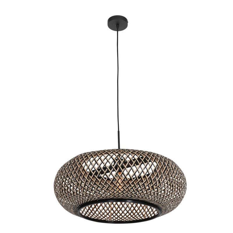 Bamboe met houten hanglamp Maze 7506ZW Zwart Bruin - Afbeelding 2