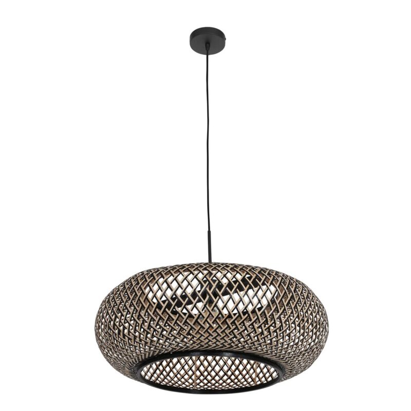 Bamboe met houten hanglamp Maze 7506ZW Zwart Bruin - Afbeelding 10