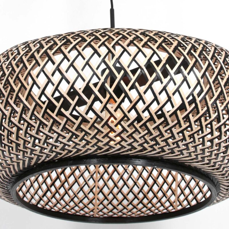 Bamboe met houten hanglamp Maze 7506ZW Zwart Bruin - Afbeelding 13