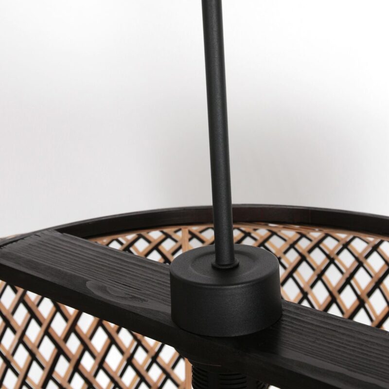 Bamboe met houten hanglamp Maze 7506ZW Zwart Bruin - Afbeelding 6