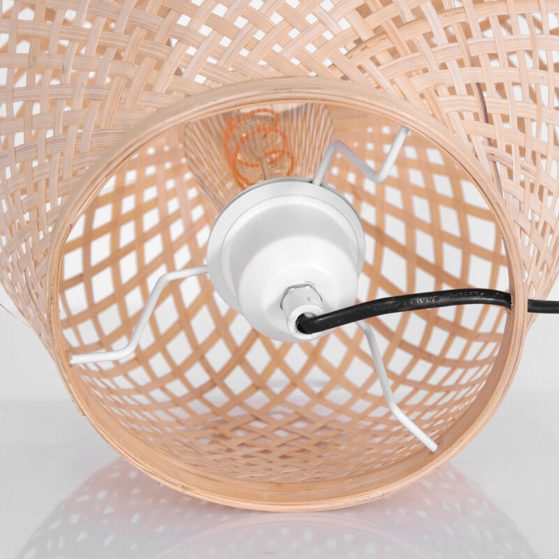 Bamboe tafellamp Maze 3130BE licht bruin E27 fitting - Afbeelding 9