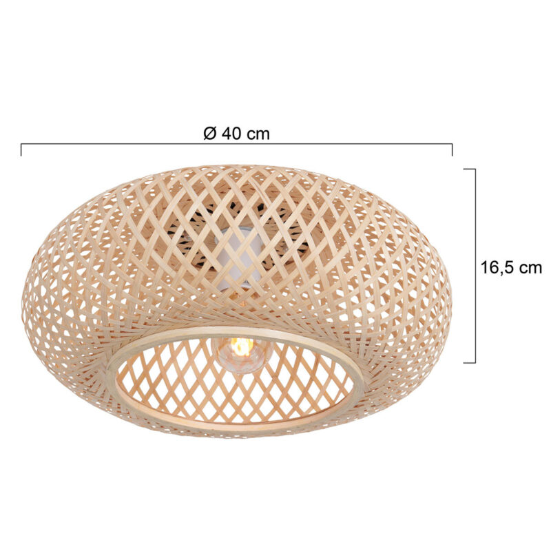 Blank Bamboe plafondlamp Maze 3128BE licht bruine plafonniere - Afbeelding 6