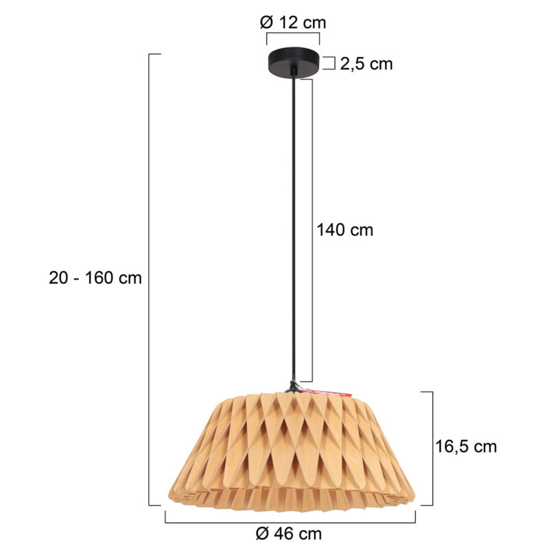 Blank houten hanglamp Maze 3490E 46cm - Afbeelding 7