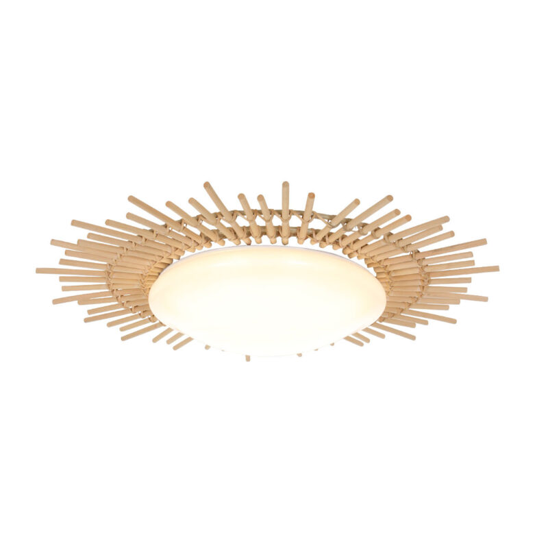Blank rotan plafondlamp Aura 1894W ook geschikt voor badkamer - Afbeelding 2