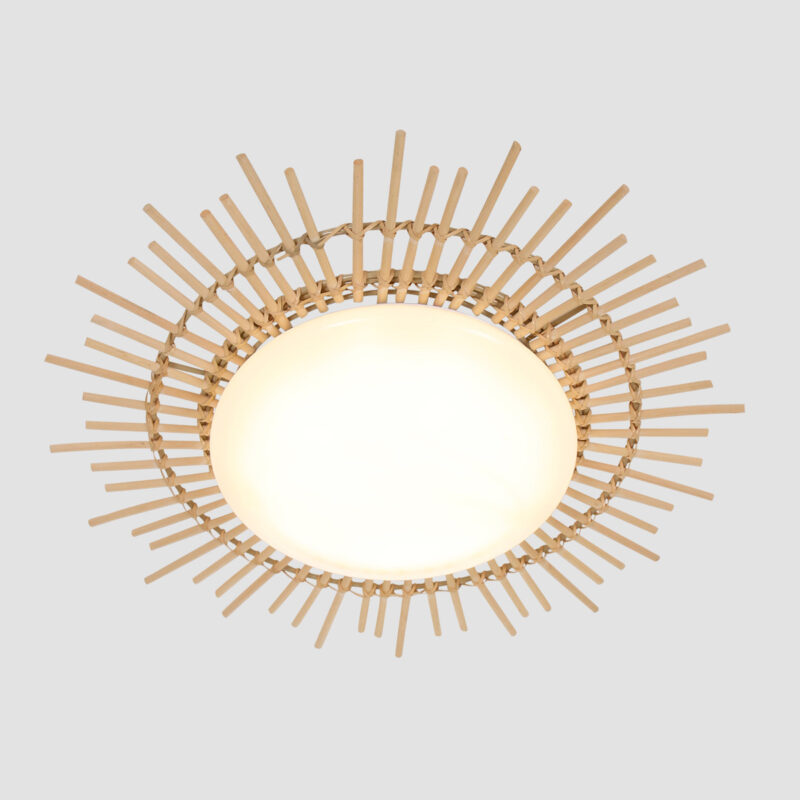 Blank rotan plafondlamp Aura 1894W ook geschikt voor badkamer - Afbeelding 9