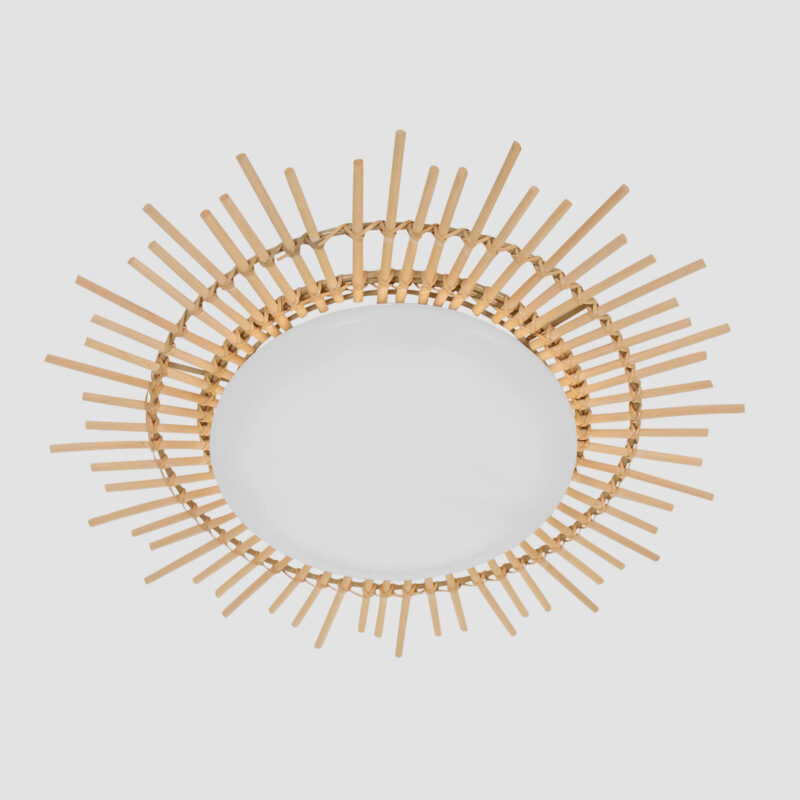 Blank rotan plafondlamp Aura 1894W ook geschikt voor badkamer - Afbeelding 10