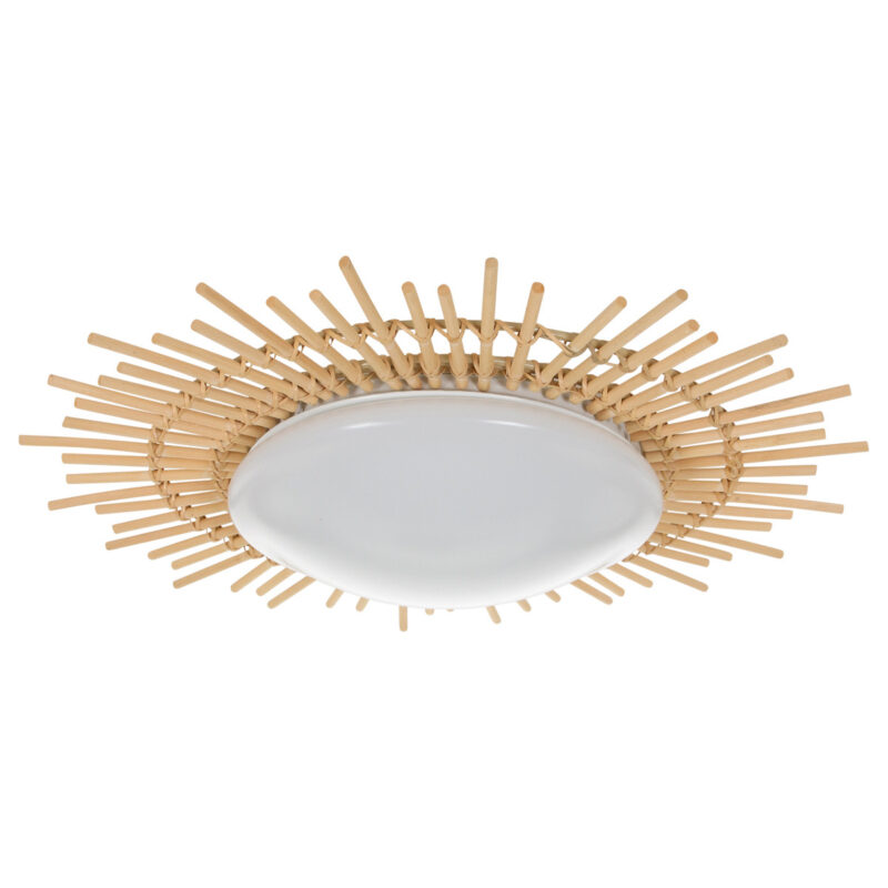 Blank rotan plafondlamp Aura 1894W ook geschikt voor badkamer - Afbeelding 5