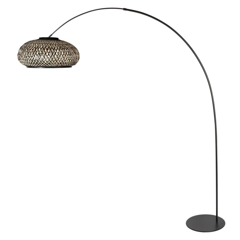 Booglamp Curve 4276ZW – Stijlvolle mix van staal en bamboe - Afbeelding 2