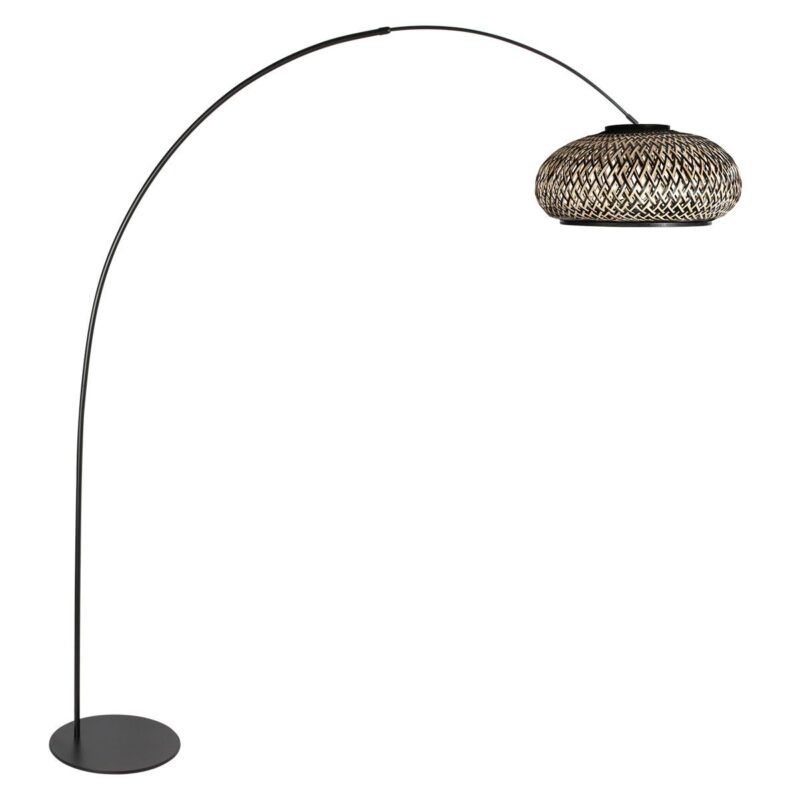 Booglamp Curve 4276ZW – Stijlvolle mix van staal en bamboe