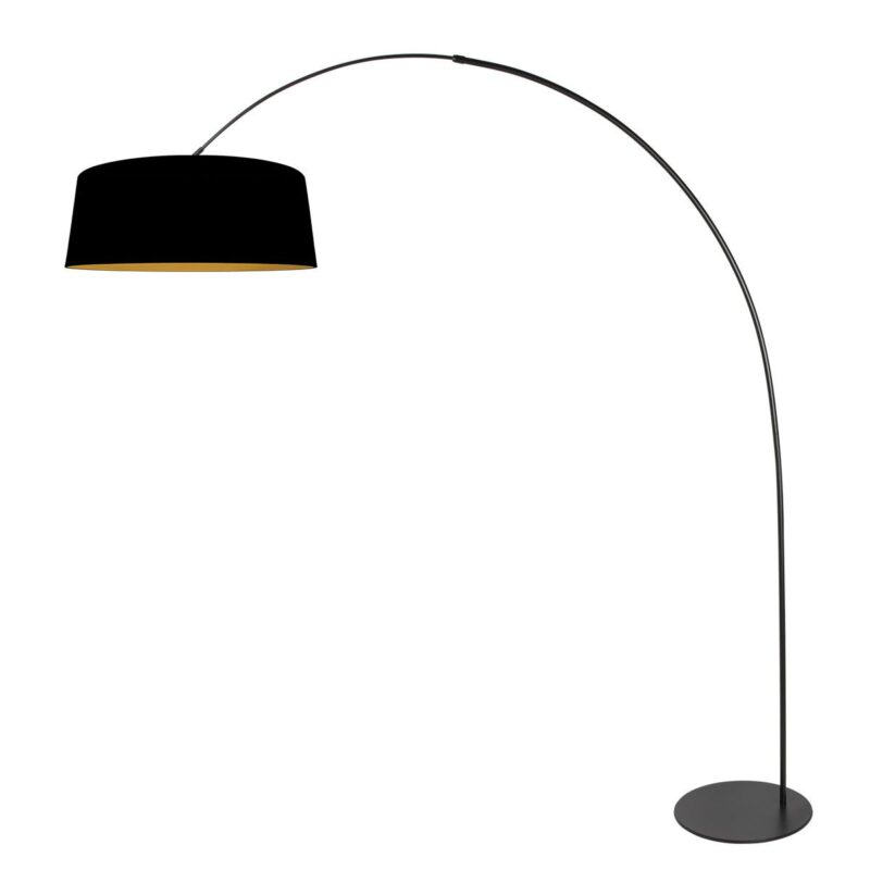 Buelampe Curve 4279ZW – Elegant kontrast i sort linned og guld - Billede 2