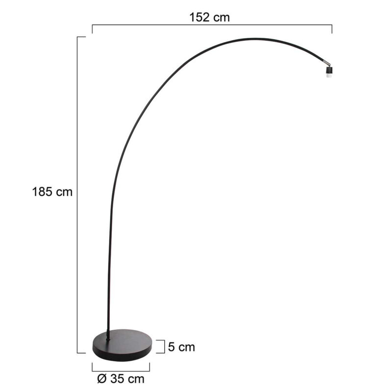 Booglamp Solva 3409ZW met E27 fitting zonder lampenkap - Afbeelding 6