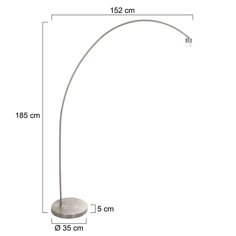 Booglamp Solva 3410ST met E27 fitting zonder lampenkap - Afbeelding 6