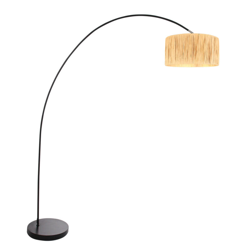 Lámpara de arco Solva 3740ZW con pantalla de hierba beige/amarilla - Imagen 2