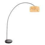 Lámpara de arco Solva 3740ZW con pantalla de hierba beige/amarilla