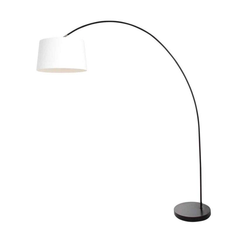 Lámpara de arco Solva 3904ZW con pantalla de lino grueso blanco - Imagen 2