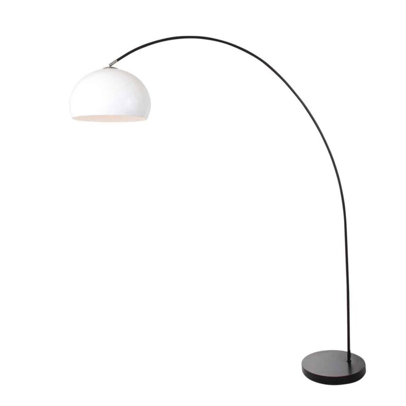 Booglamp Solva 3906ZW met een wit kunststof lampenkap - Afbeelding 2