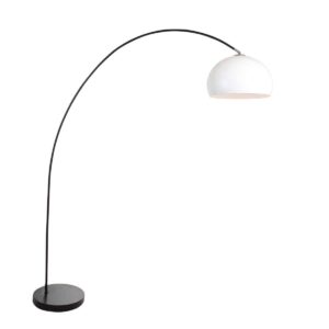 Booglamp Solva 3906ZW met een wit kunststof lampenkap