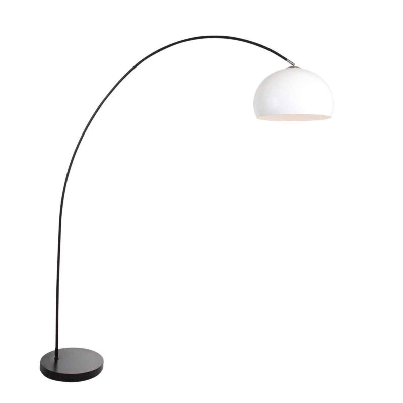 Booglamp Solva 3906ZW met een wit kunststof lampenkap