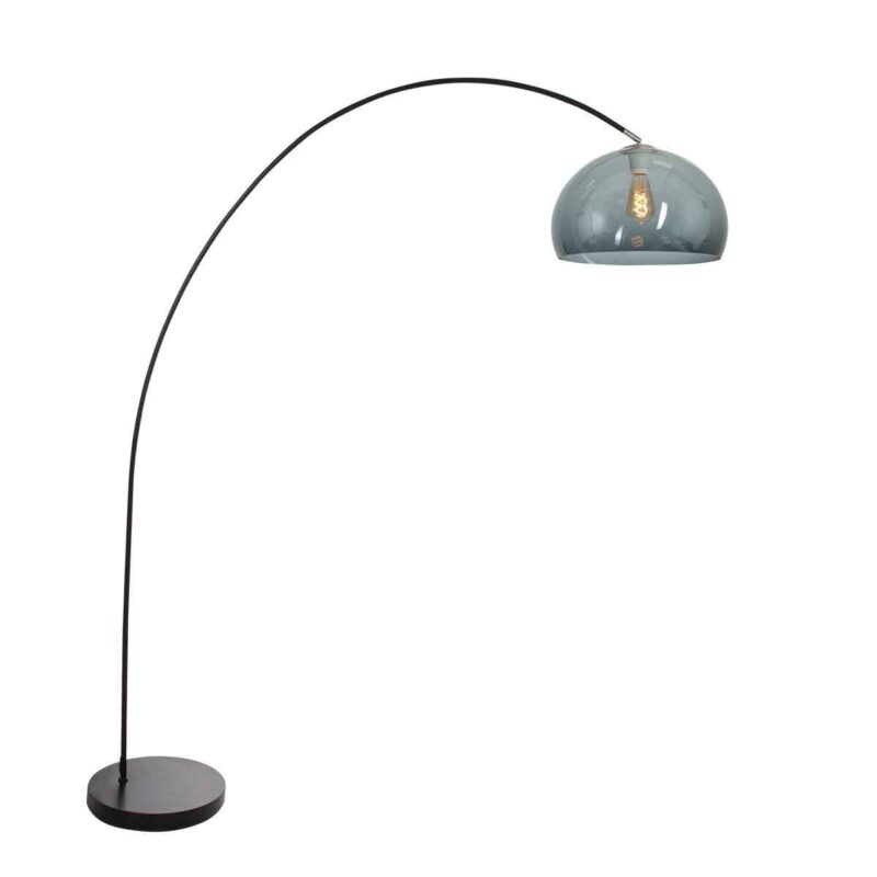 Booglamp Solva 3907ZW met een smoke kleurige kunststof bol