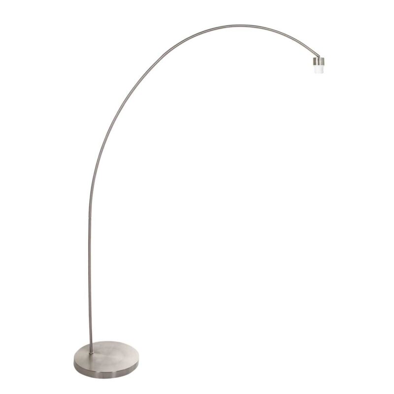 Booglamp Solva 3918ST met een grijs linnen lampenkap - Afbeelding 9
