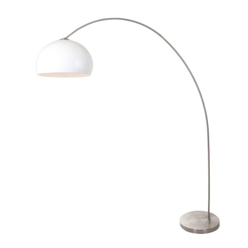 Booglamp Solva 3919ST met een wit kunststof lampenkap - Afbeelding 2