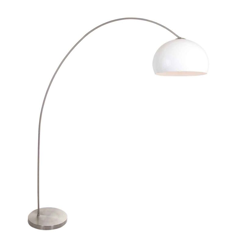 Booglamp Solva 3919ST met een wit kunststof lampenkap