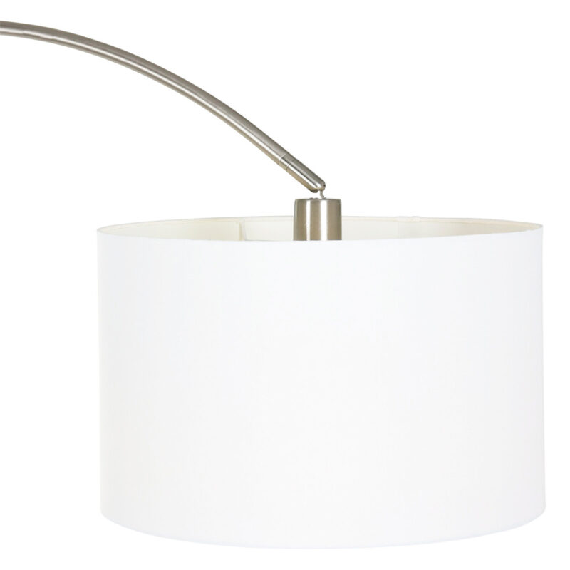 Booglamp Solva 7977ST met grof linnen witte lampenkap E27 - Afbeelding 10