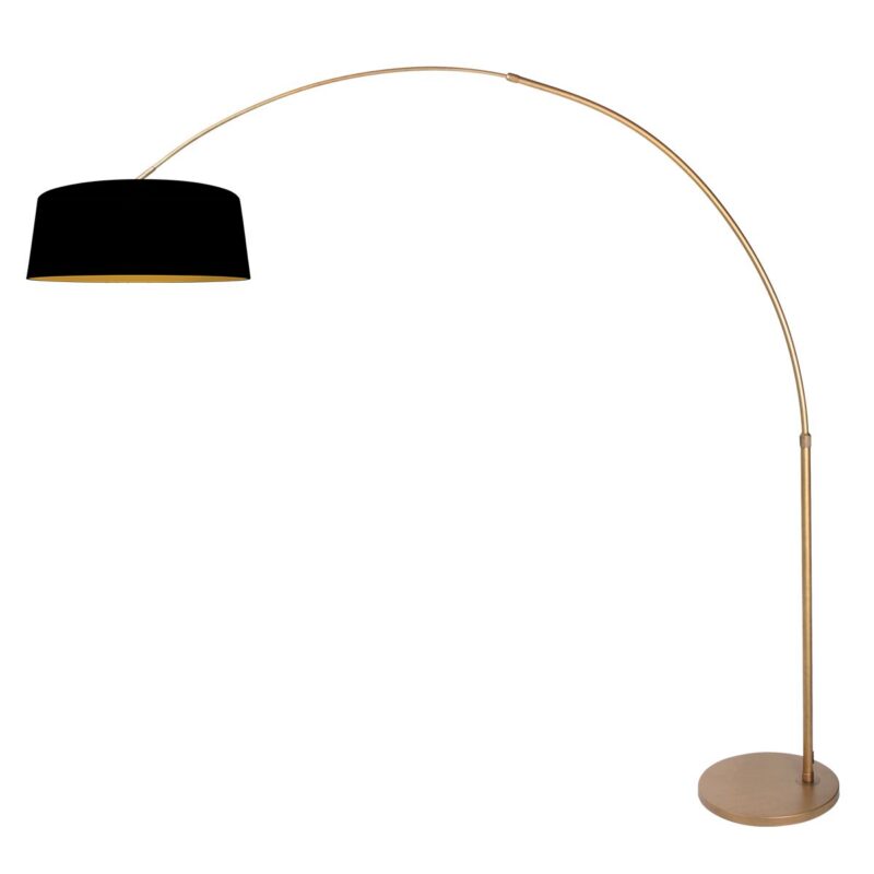 Booglamp Sparkled Light 4311BR met E27 fitting en zwarte kap - Afbeelding 2