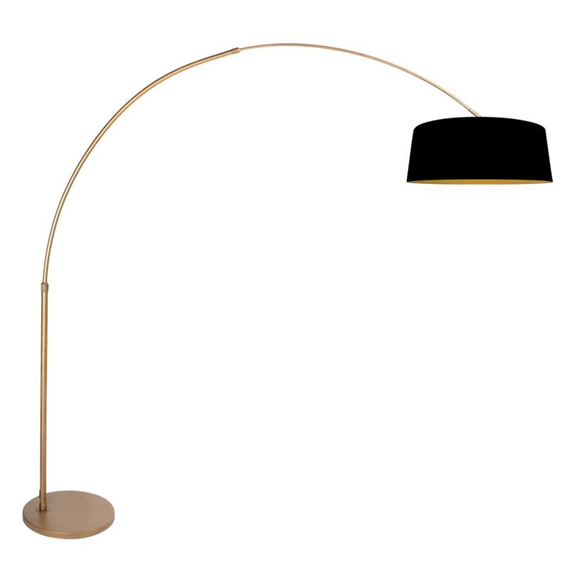 Booglamp Sparkled Light 4311BR met E27 fitting en zwarte kap