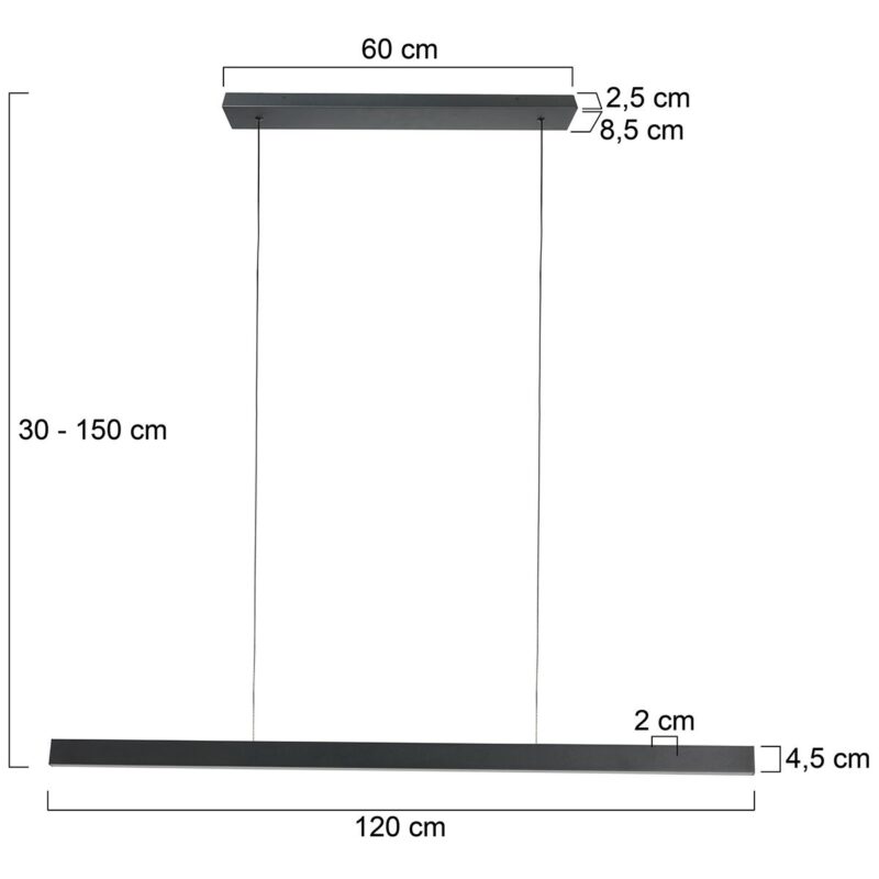 BrightLine 4202ZW – Strakke hanglamp voor boven je tafel, bar of kookeiland - Afbeelding 8