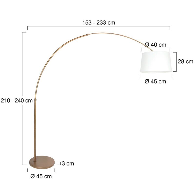 Lámpara de arco de bronce con luz brillante 4299BR: iluminación atmosférica con elegante pantalla - Imagen 6