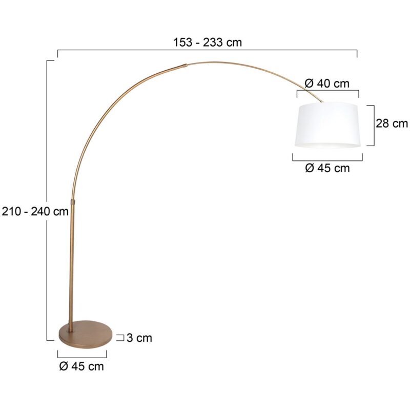 Lampe à arc en bronze Sparkled Light 4300BR – Éclairage d'ambiance avec abat-jour élégant - Image 6