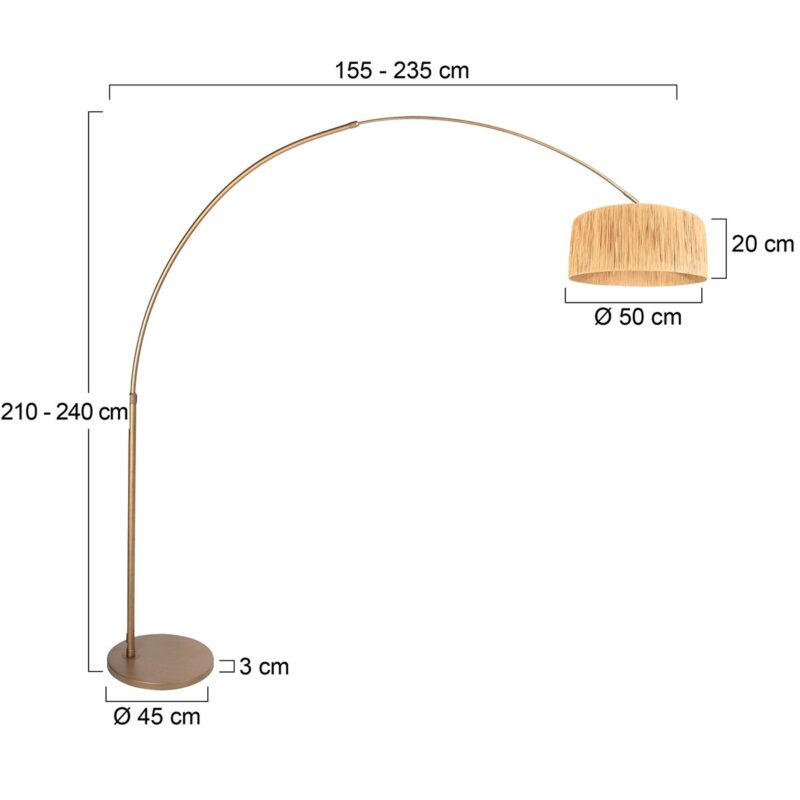 Bronze Arc Lamp Sparkled Light 4303BR – Stylish Lighting with Grass Shade - Image 6
