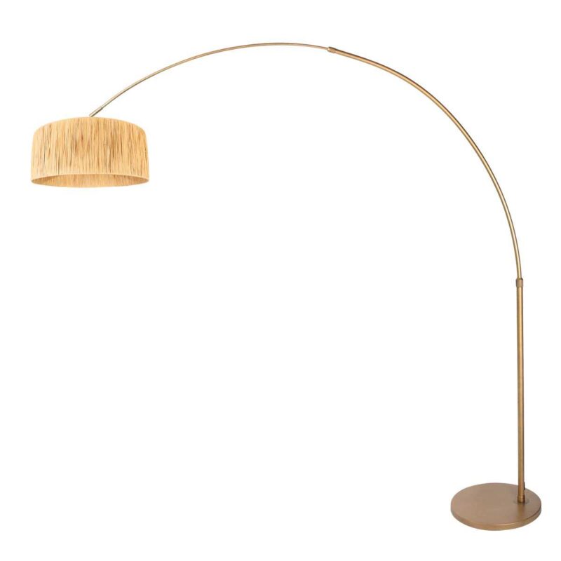 Bronskleurige Booglamp Sparkled Light 4303BR – Stijlvolle Verlichting met Grass Kap - Afbeelding 2