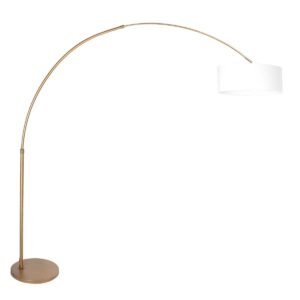 Bronskleurige Booglamp Sparkled Light 4304BR – Stijlvolle Verlichting met Grof Linnen Kap
