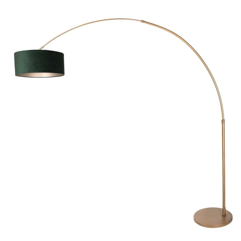 Bronskleurige Booglamp Sparkled Light 4305BR – Stijlvolle Verlichting met Velours Kap - Afbeelding 2