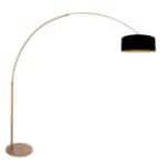 Bronskleurige Booglamp Sparkled Light 4306BR – Stijlvolle Verlichting met Zwart Linnen Kap