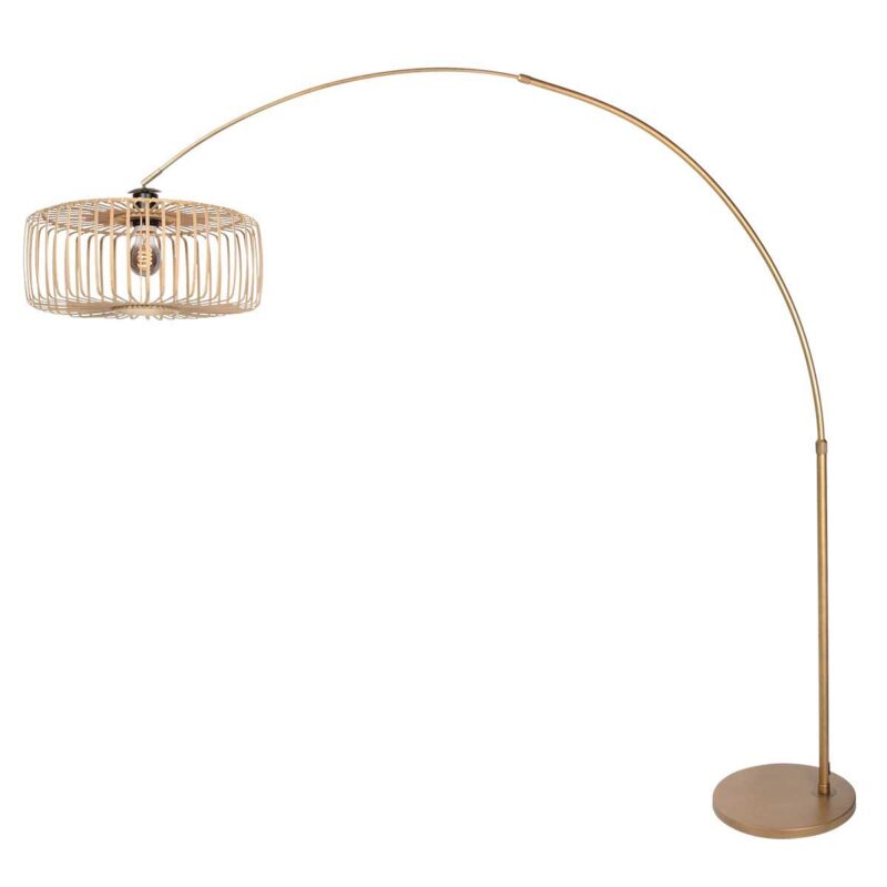 Bronskleurige Booglamp Sparkled Light 4310BR – Stijlvolle Verlichting met Bamboe Kap - Afbeelding 2