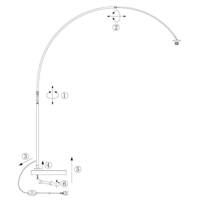 Bronskleurige Booglamp Sparkled Light 4310BR – Stijlvolle Verlichting met Bamboe Kap - Afbeelding 7