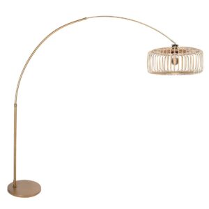 Bronskleurige Booglamp Sparkled Light 4310BR – Stijlvolle Verlichting met Bamboe Kap
