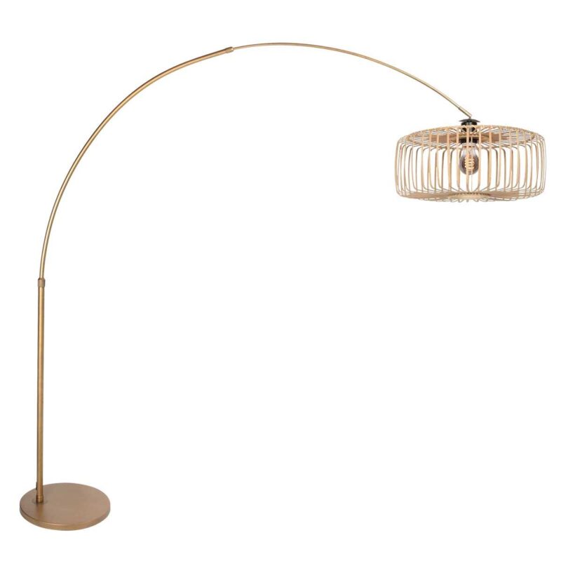 Bronskleurige Booglamp Sparkled Light 4310BR – Stijlvolle Verlichting met Bamboe Kap