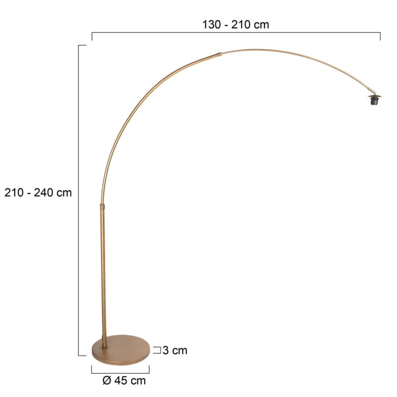 Lampe à arc en bronze Sparkled Light 7268BR – Une chaleur intemporelle dans votre intérieur - Image 6