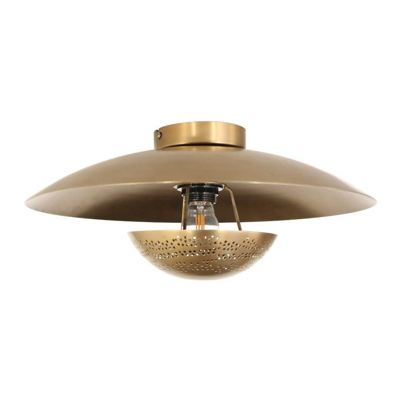 Bronskleurige plafondlamp Brassi Ø42cm 3681BR met grote fitting - Afbeelding 2