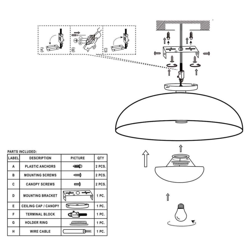 Bronskleurige plafondlamp Brassi Ø42cm 3681BR met grote fitting - Afbeelding 9