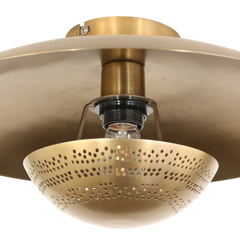 Bronskleurige plafondlamp Brassi Ø42cm 3681BR met grote fitting - Afbeelding 5
