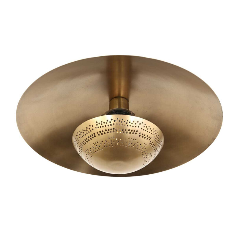 Bronskleurige plafondlamp Brassi Ø42cm 3681BR met grote fitting