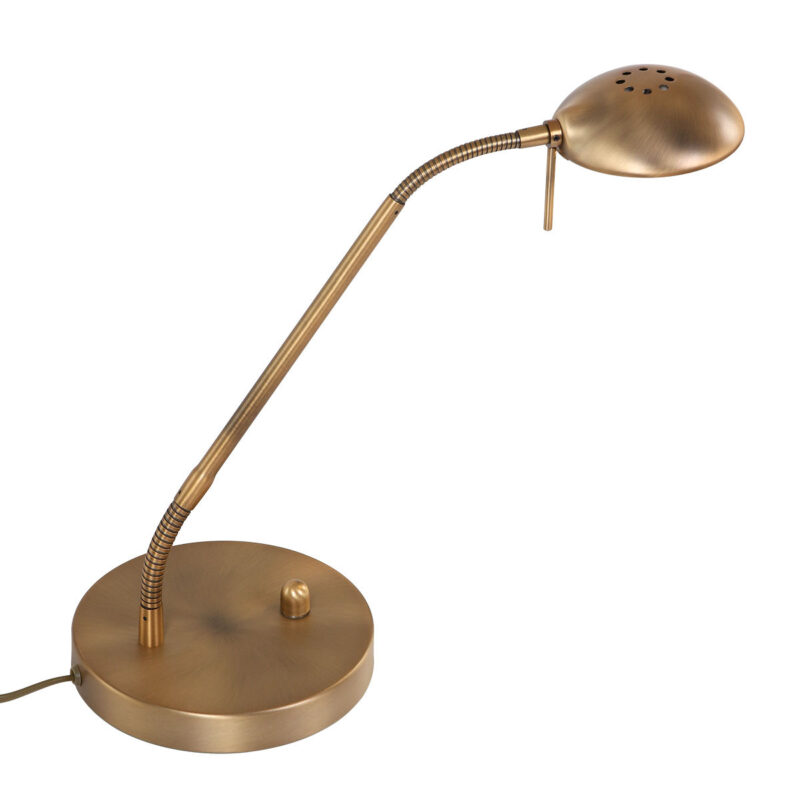 Bronskleurige tafellamp Biron 1 lichts 7502BR met draai dimmer 2700 Kelvin - Afbeelding 2
